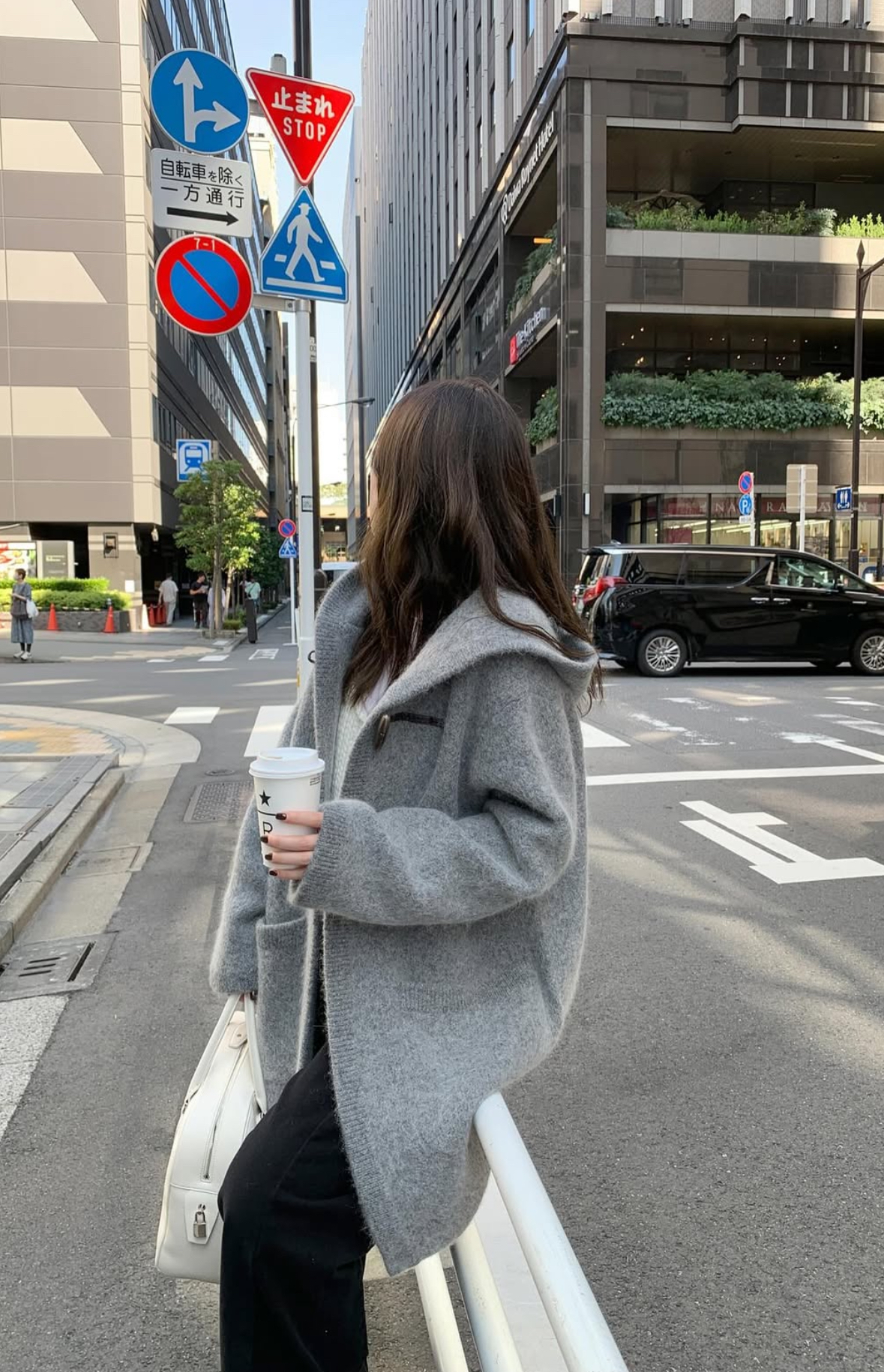 韓國馬海毛羊毛針織連帽大衣