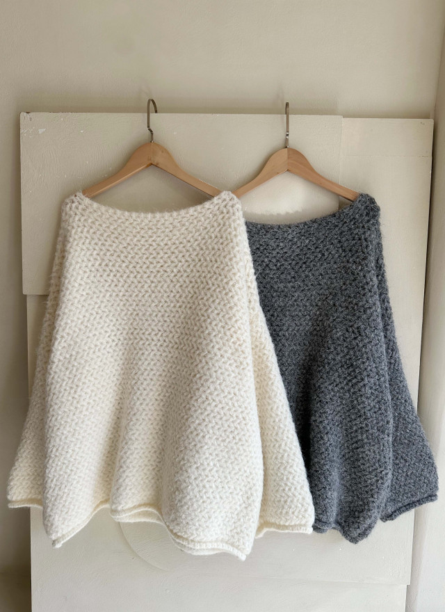 BS 雲霧寬領粗針毛衣