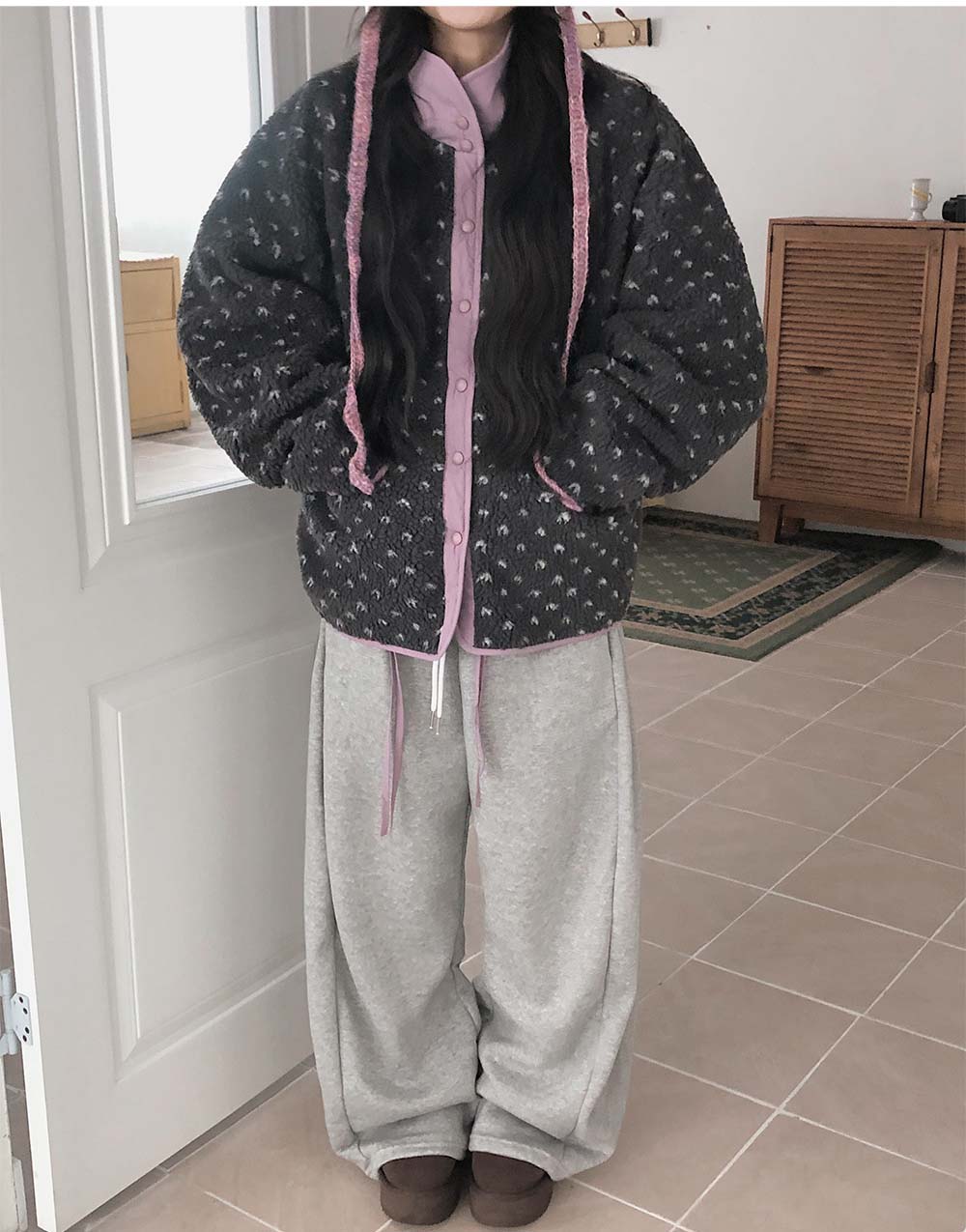 BS 圓點雙面羊羔絨外套 (雙面可穿)-兩色