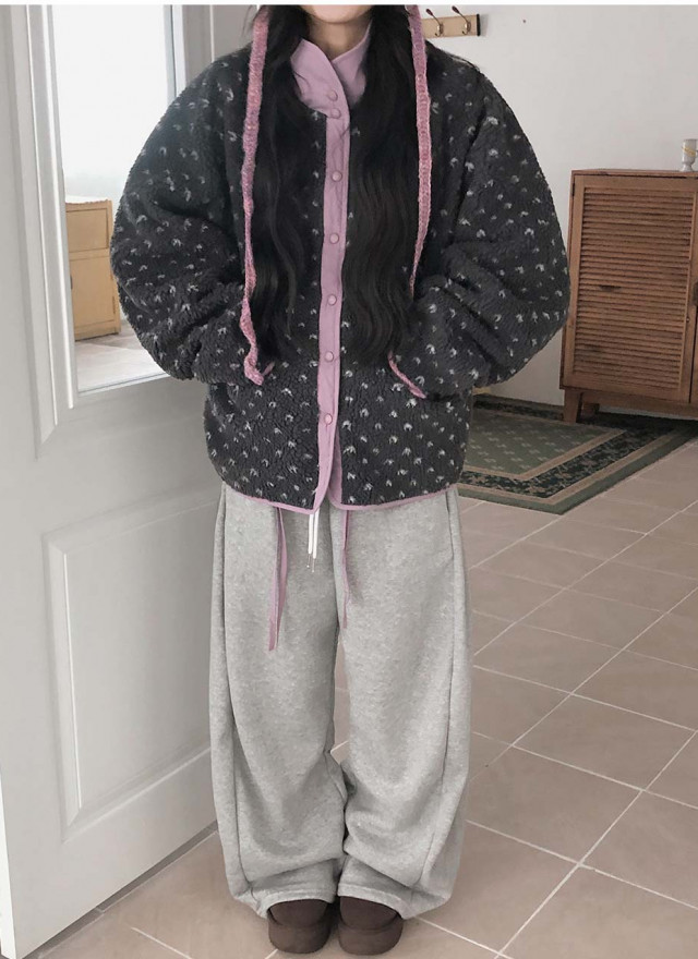 BS 圓點雙面羊羔絨外套 (雙面可穿)-兩色