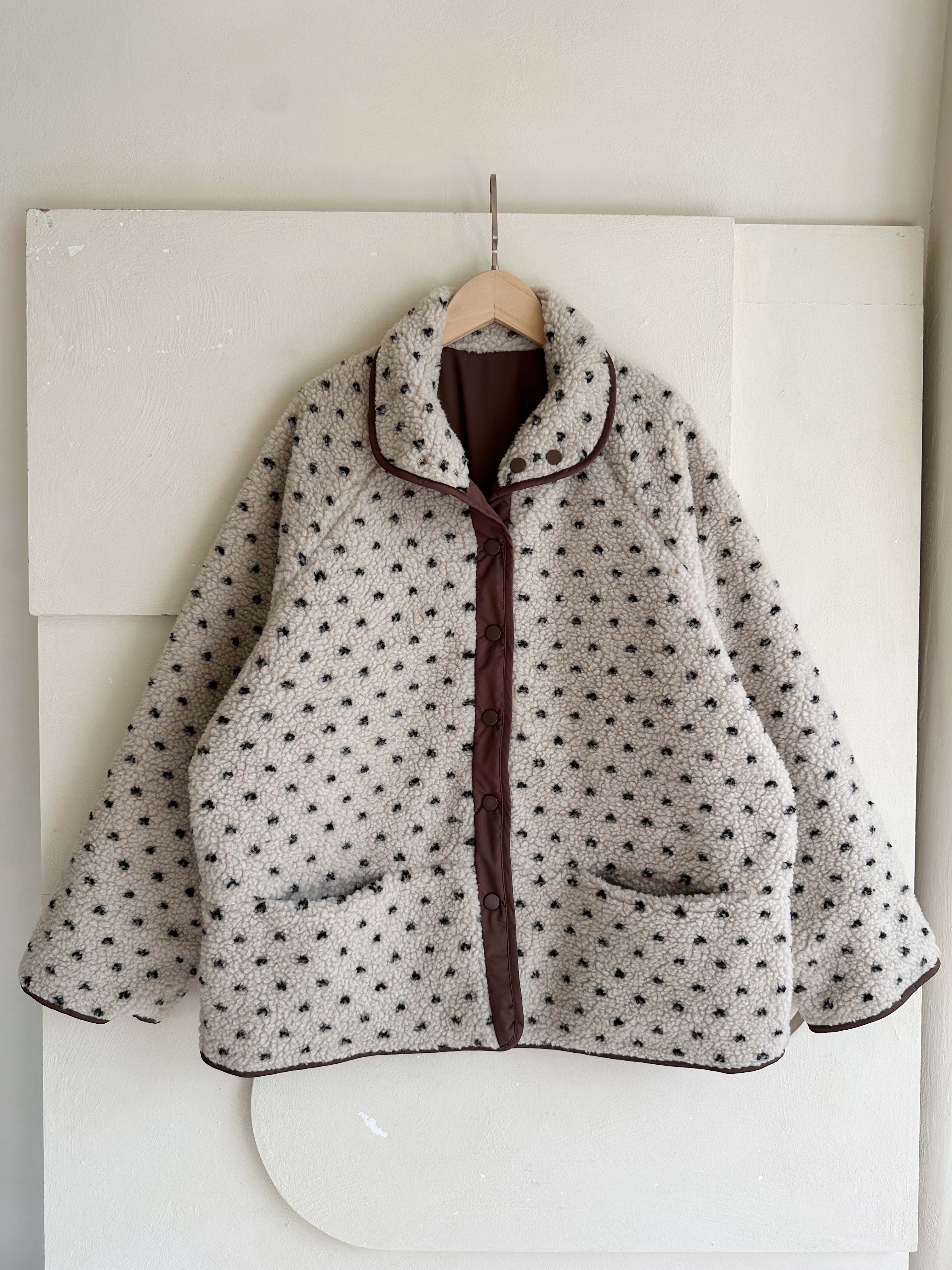 BS 圓點雙面羊羔絨外套 (雙面可穿)-兩色