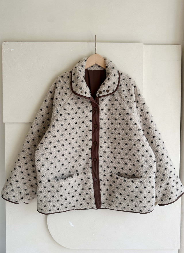 BS 圓點雙面羊羔絨外套 (雙面可穿)-兩色