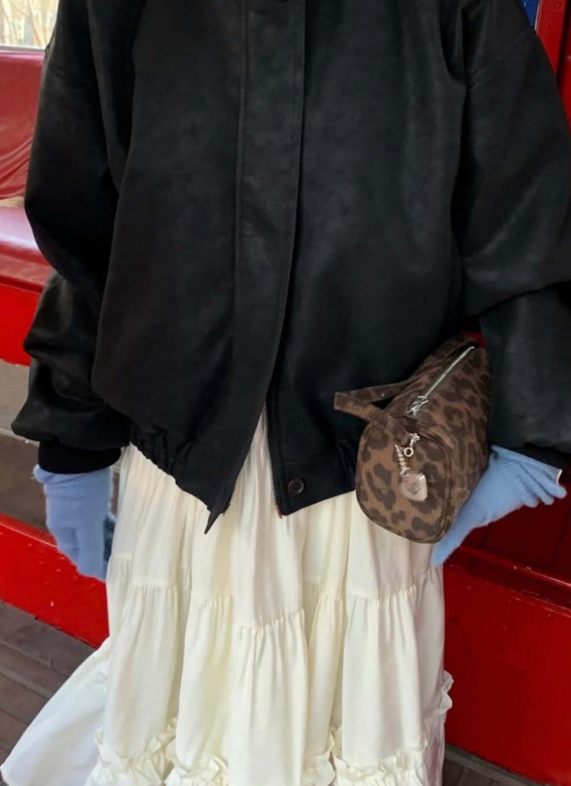 BS韓國毛絨連帽皮革夾克-連帽不可拆