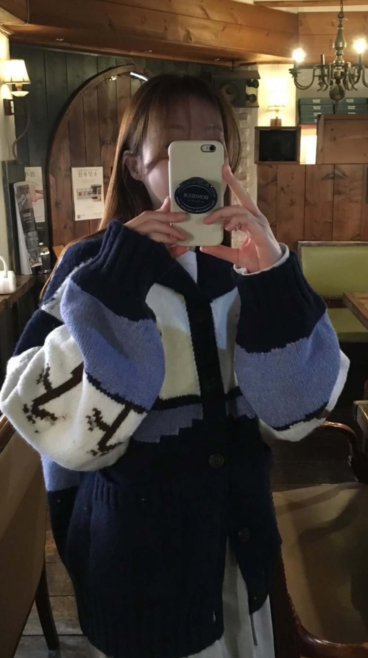 BS韓國復古圖案針織開衫