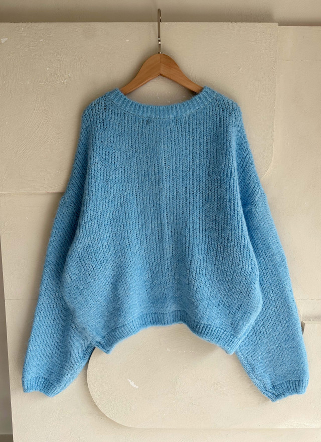 BS天藍羊絨針織外套上衣