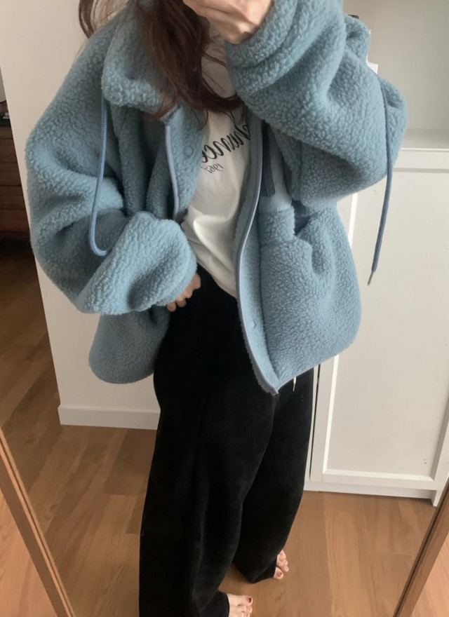 BS韓國立領羊羔絨外套(三色)