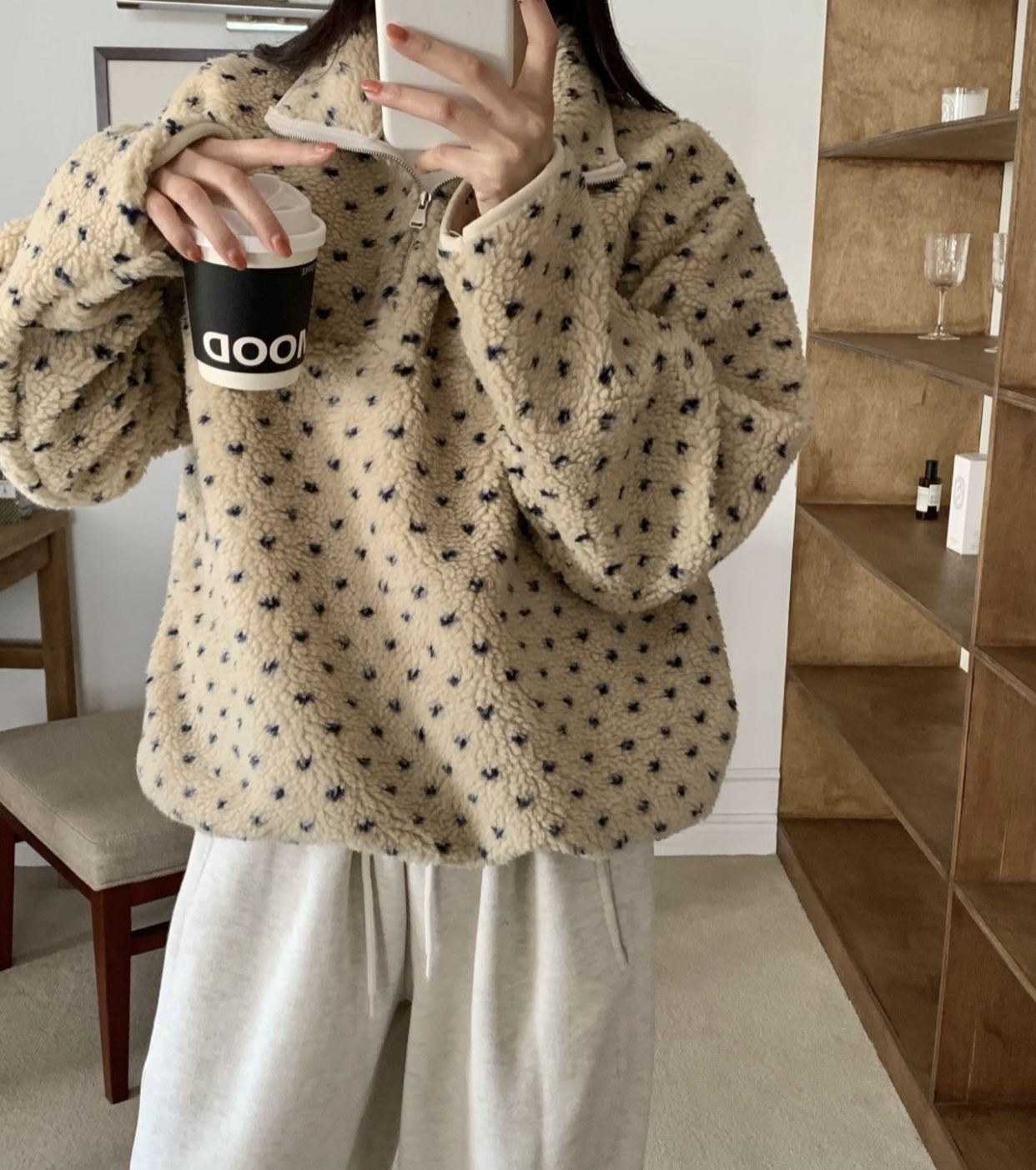 BS拉鍊立領羊羔絨上衣