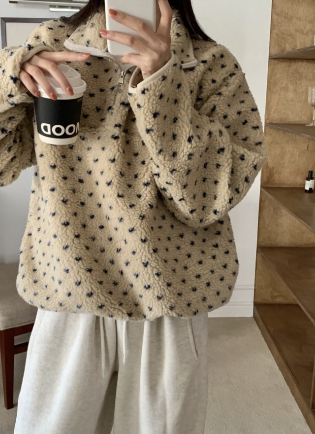 BS拉鍊立領羊羔絨上衣