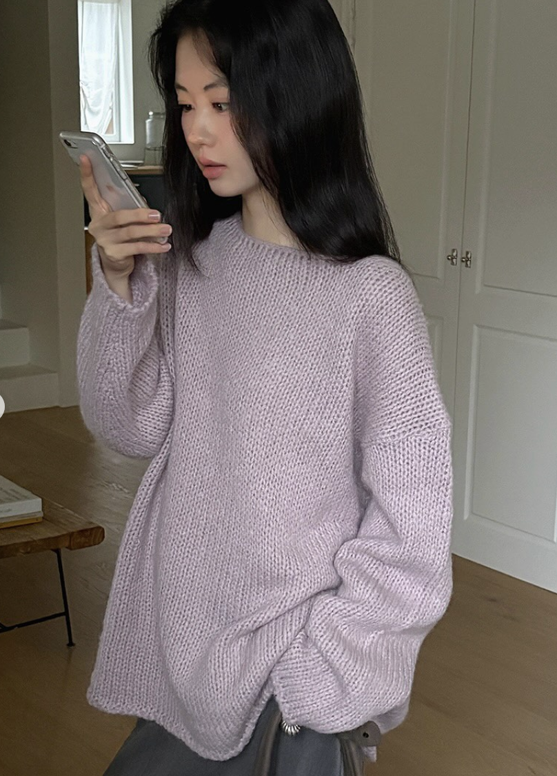 BS滾邊織紋羊絨上衣(兩色)