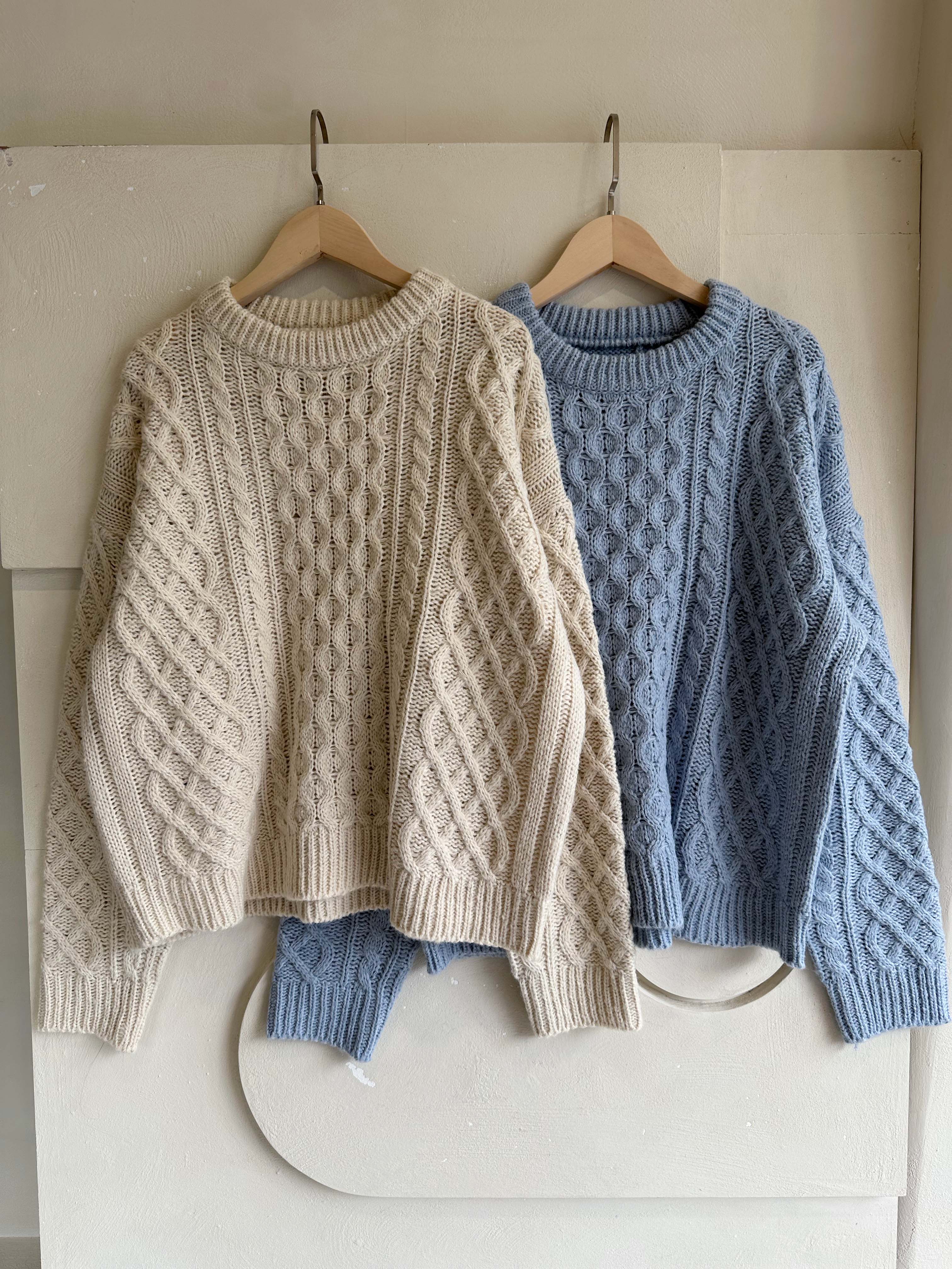 BS粗針麻花針織上衣(兩色)