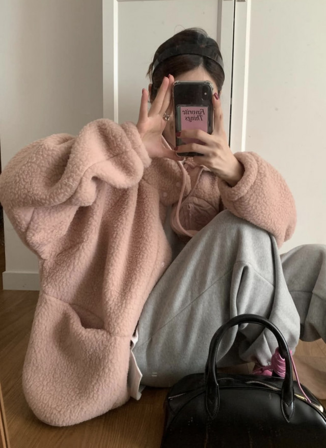 BS韓國立領羊羔絨外套(三色)