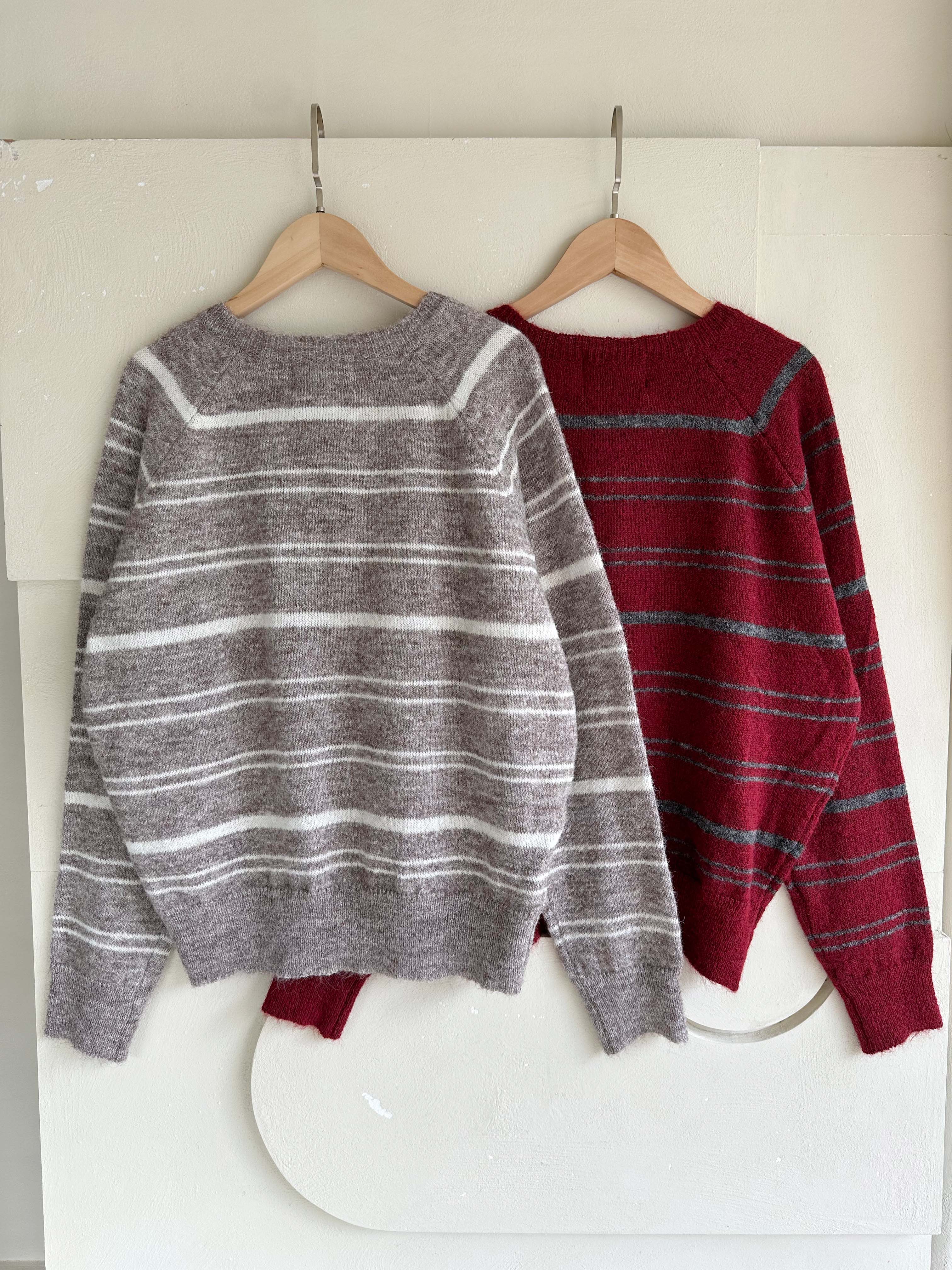 BS圓領細條針織上衣(三色)