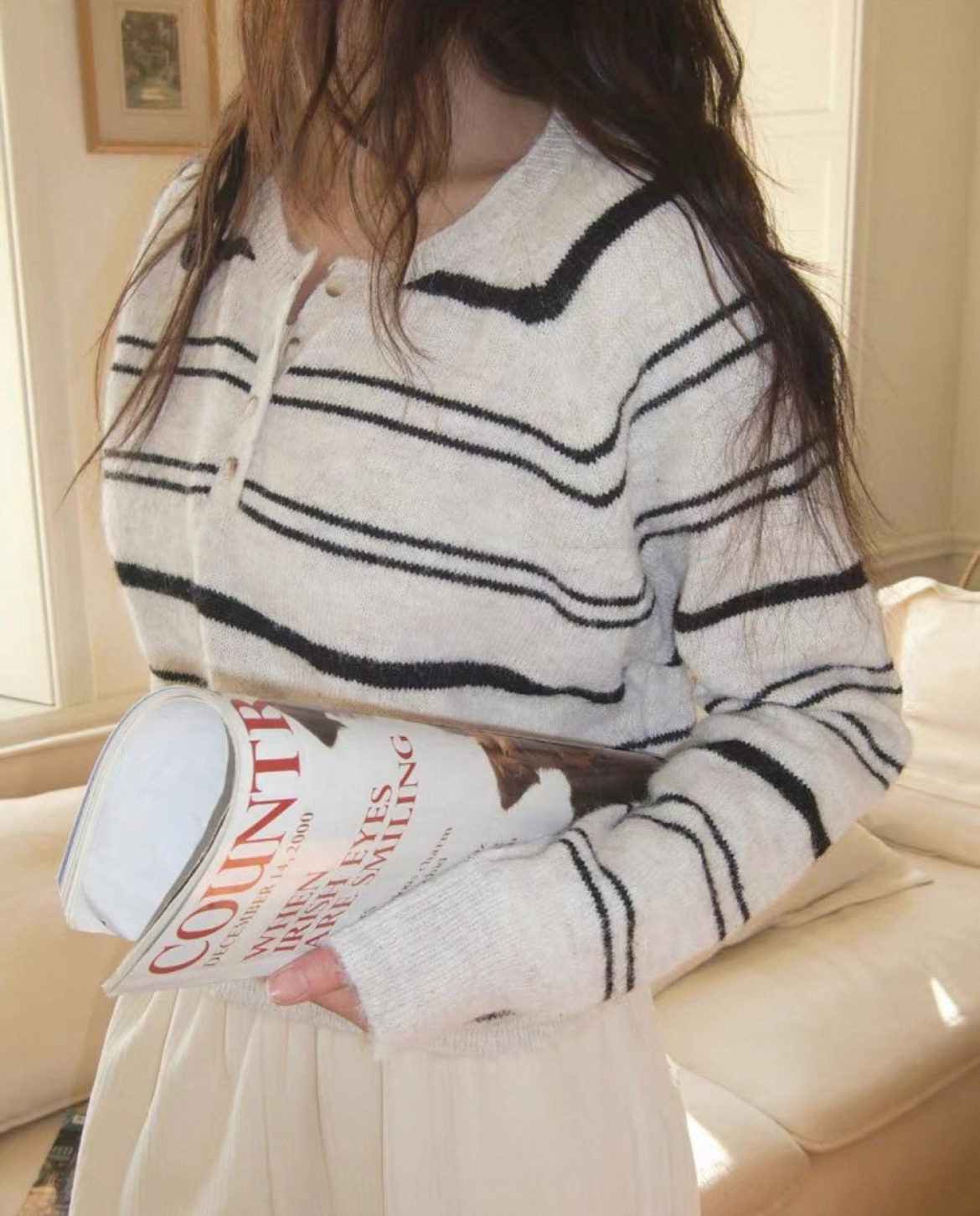 BS圓領細條針織上衣(三色)