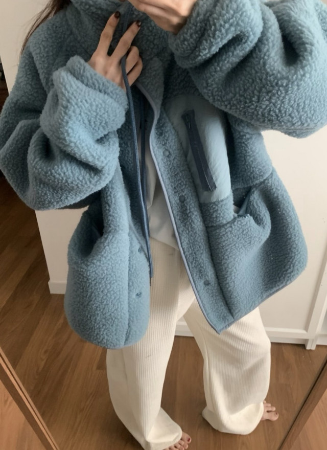 BS韓國立領羊羔絨外套(三色)