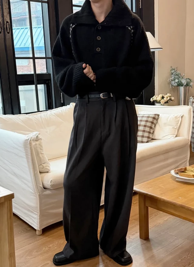 BS韓國排釦羊絨毛衣（三色）-男女皆可穿