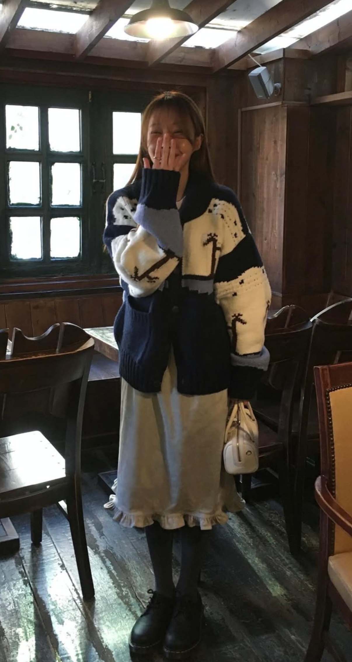 BS韓國復古圖案針織開衫