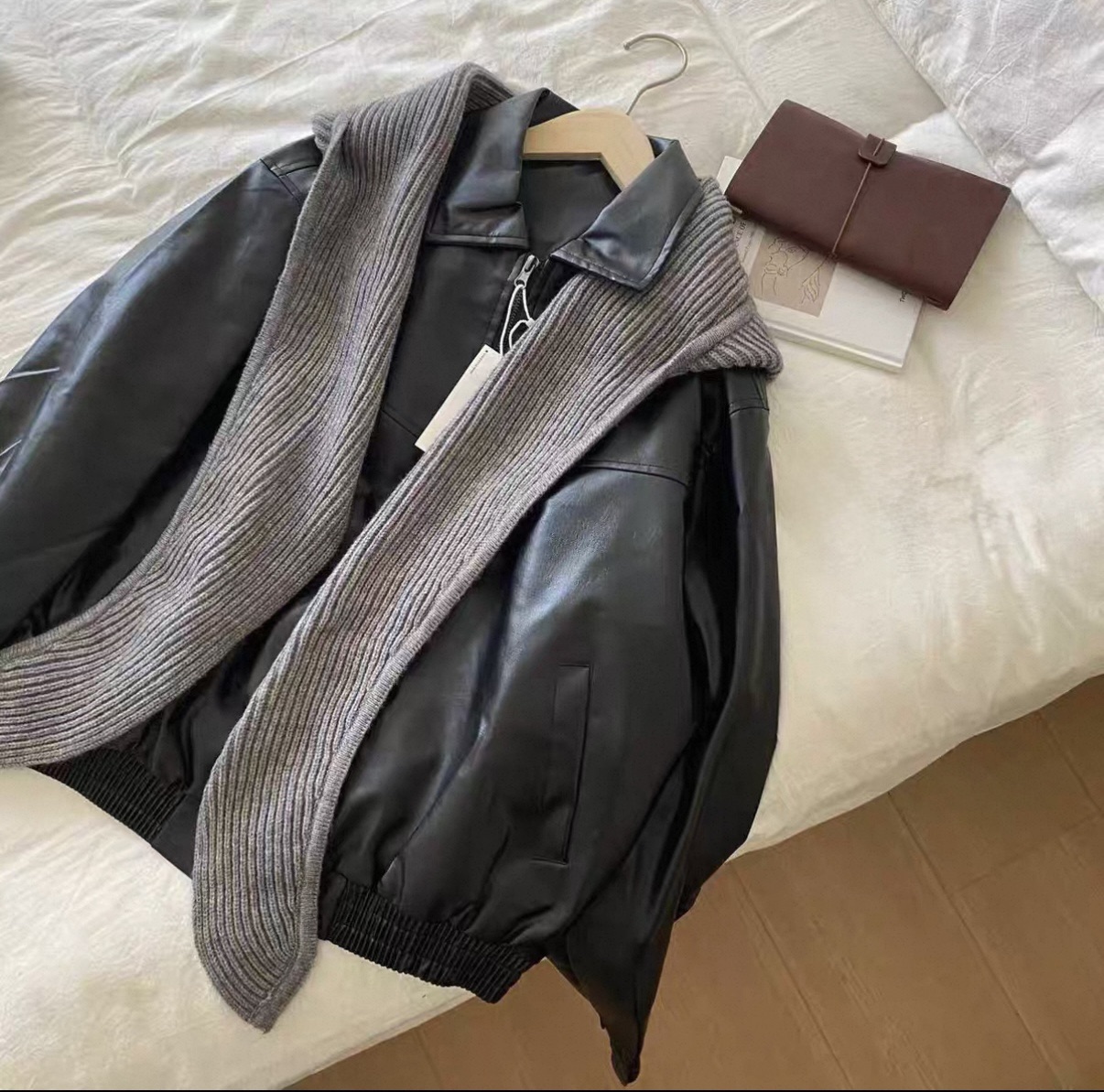 BS羅紋針織連帽圍巾(三色)