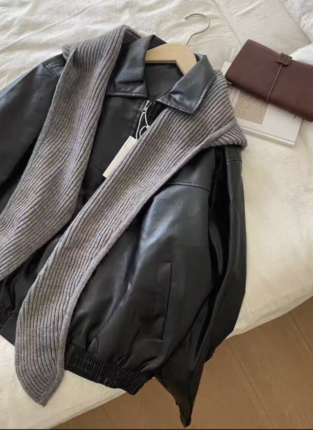 BS羅紋針織連帽圍巾(三色)