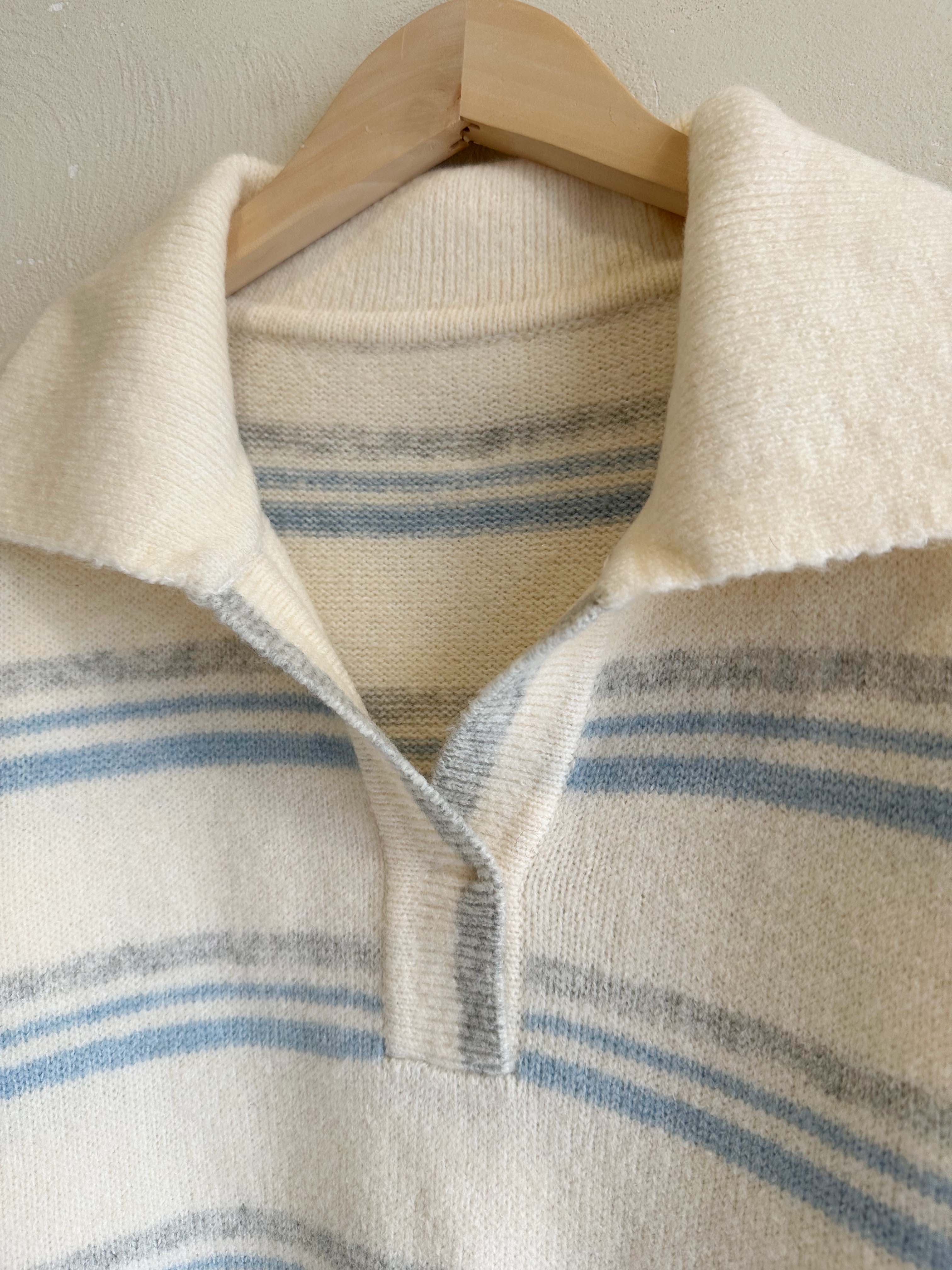 BS小領橫紋針織上衣(兩色)