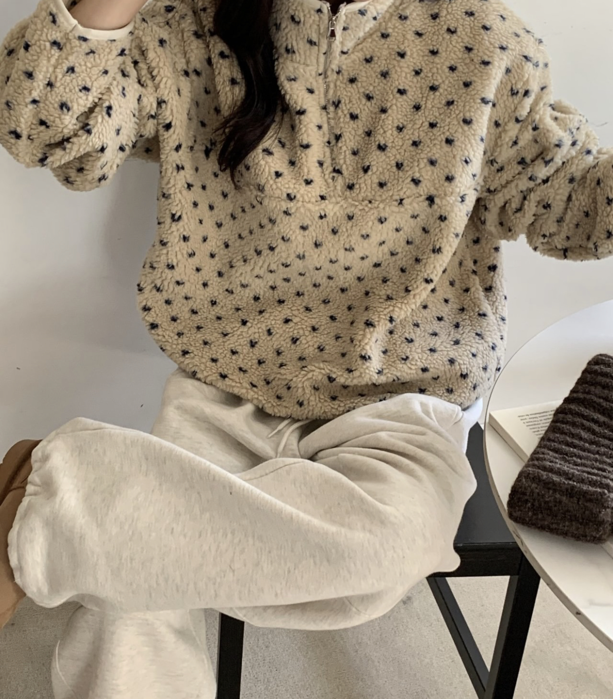 BS拉鍊立領羊羔絨上衣