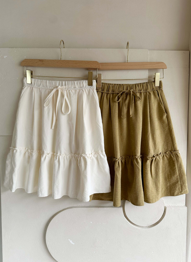 BS抽繩口袋層次裙(三色)