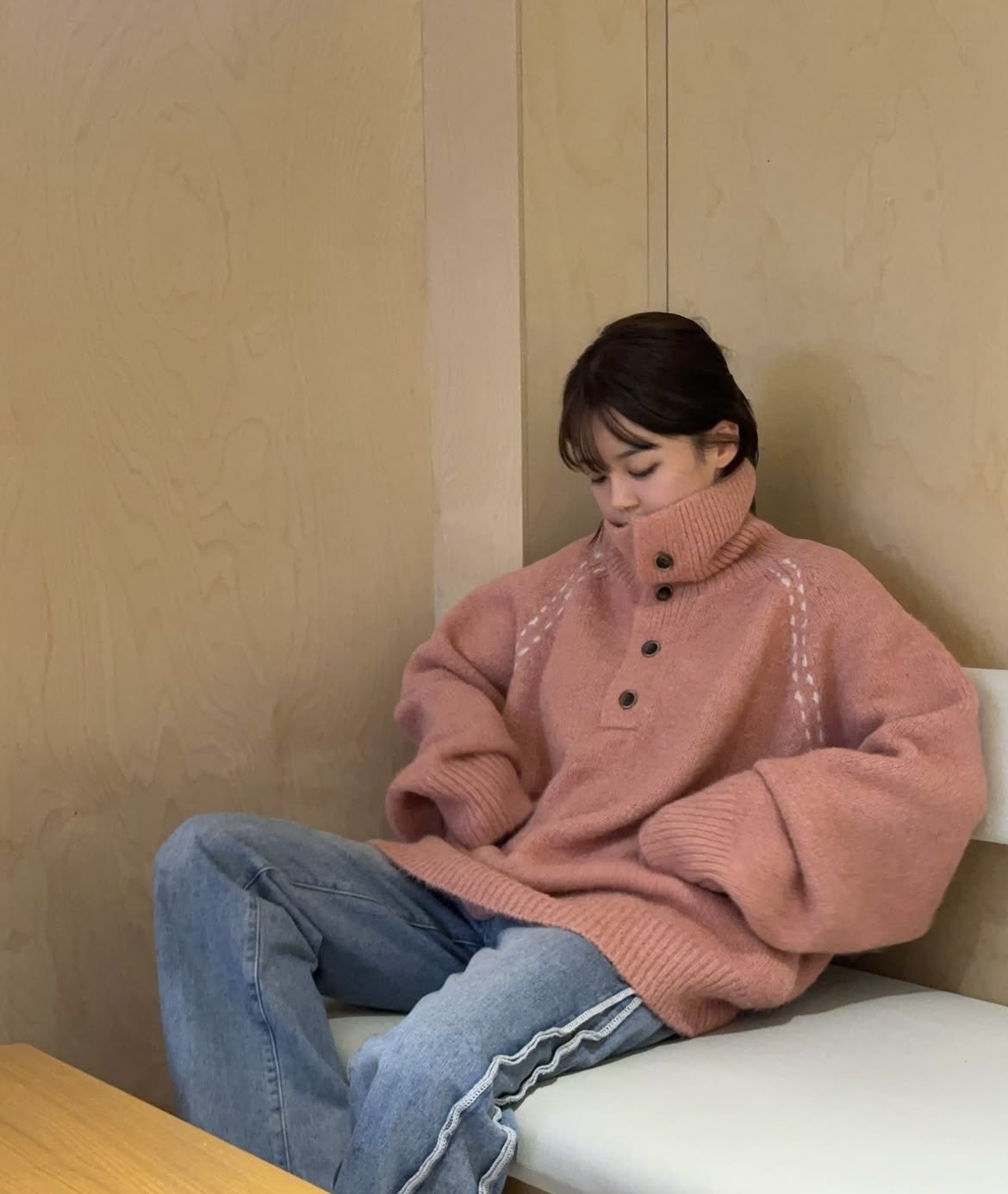 BS韓國排釦羊絨毛衣（三色）-男女皆可穿