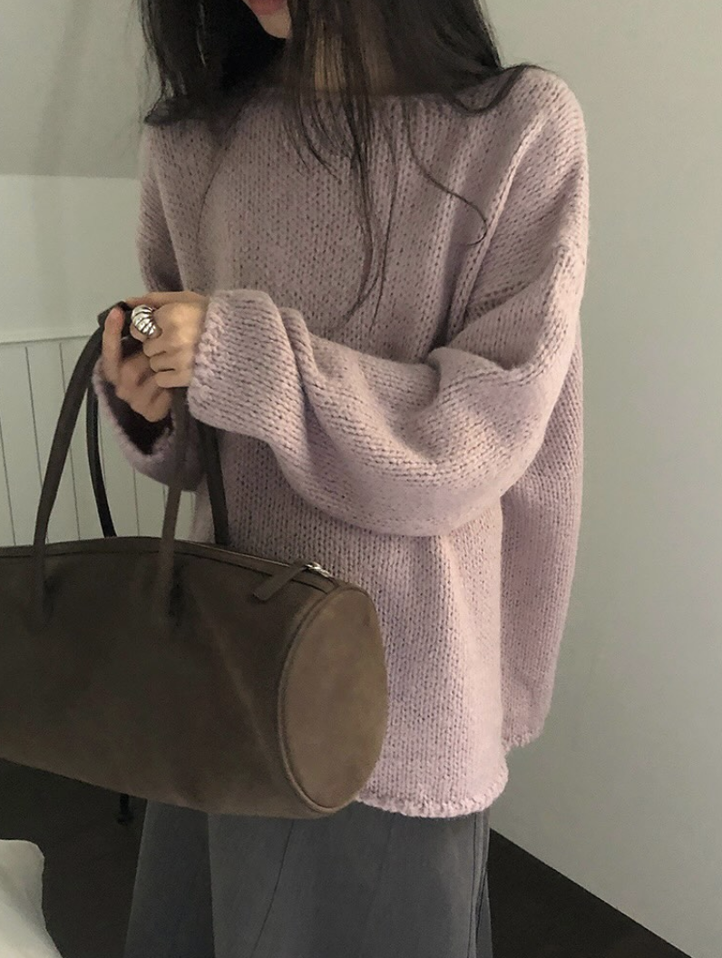 BS滾邊織紋羊絨上衣(兩色)