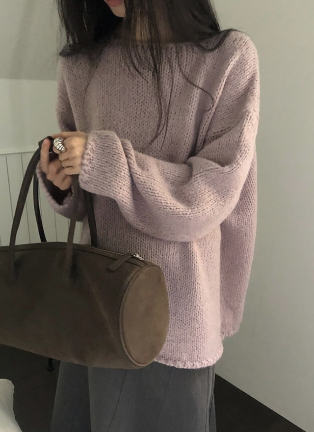 BS滾邊織紋羊絨上衣(兩色)