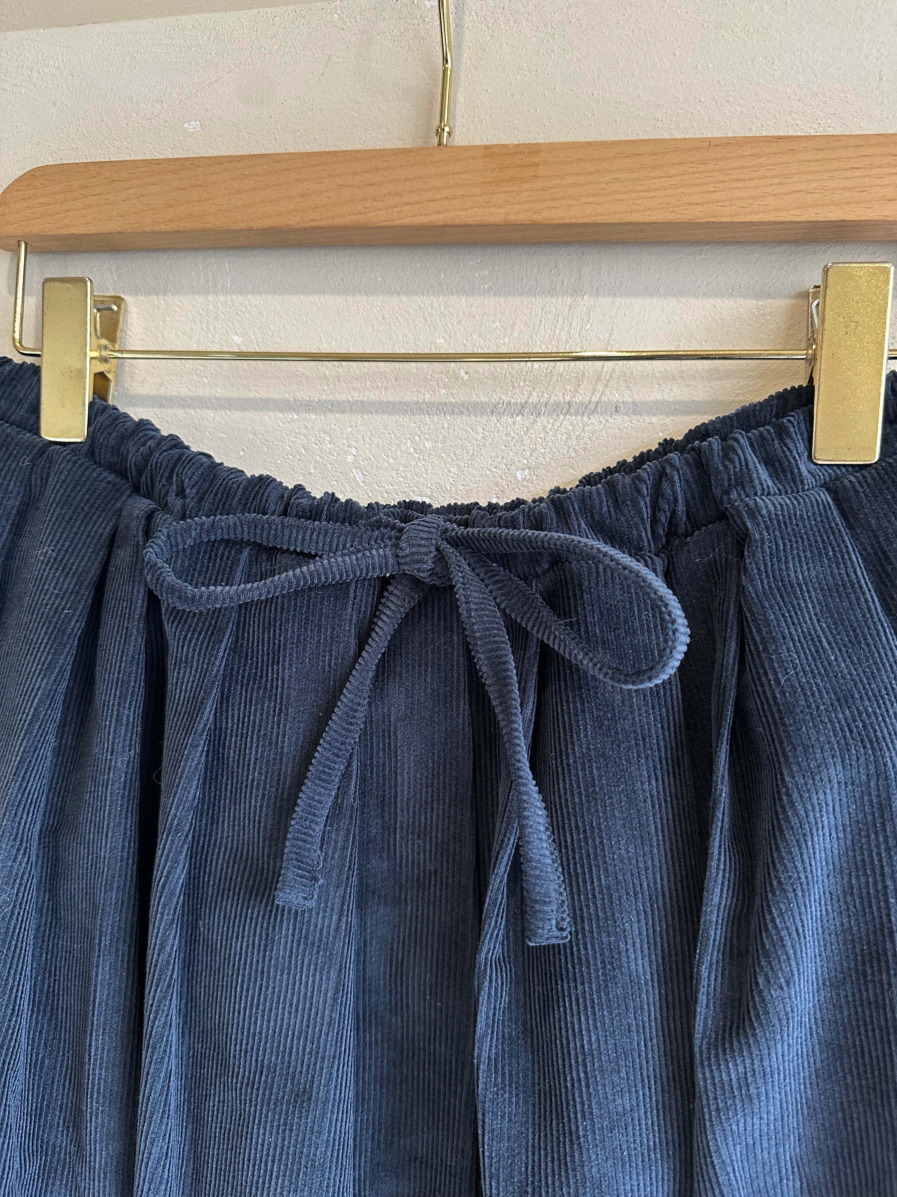 BS燈芯絨抽繩褶皺裙(兩色)