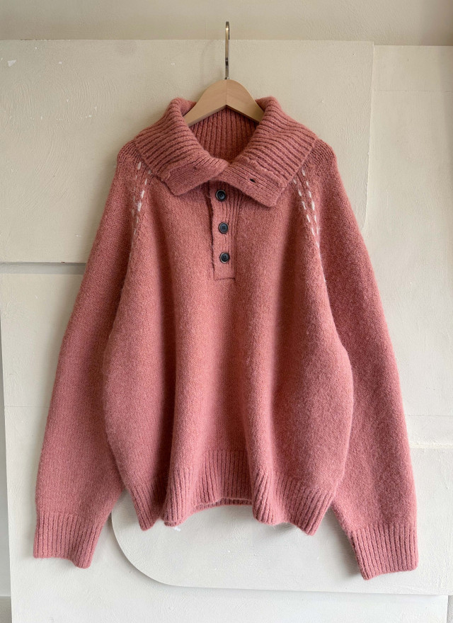 BS韓國排釦羊絨毛衣（三色）-男女皆可穿