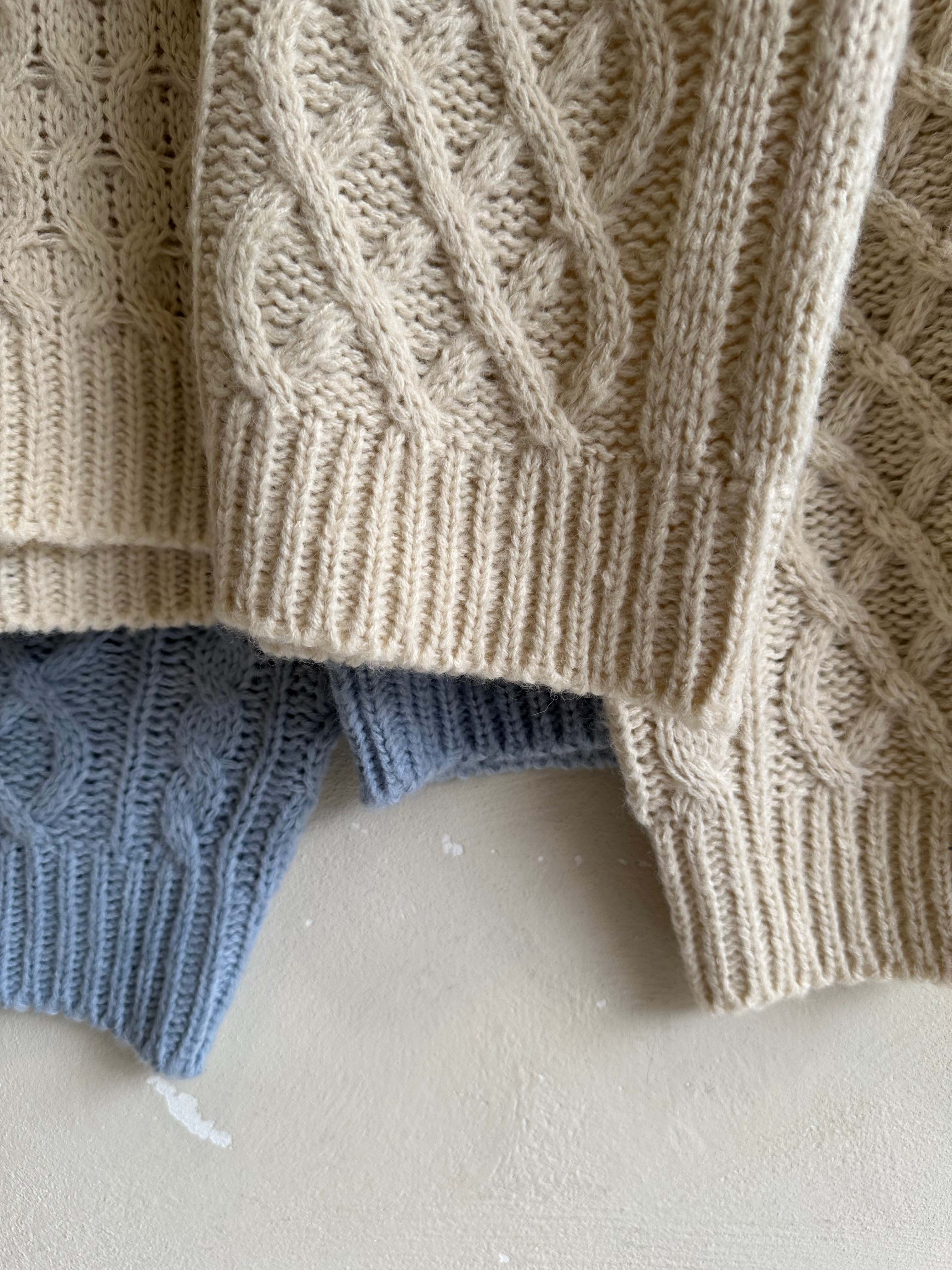 BS粗針麻花針織上衣(兩色)