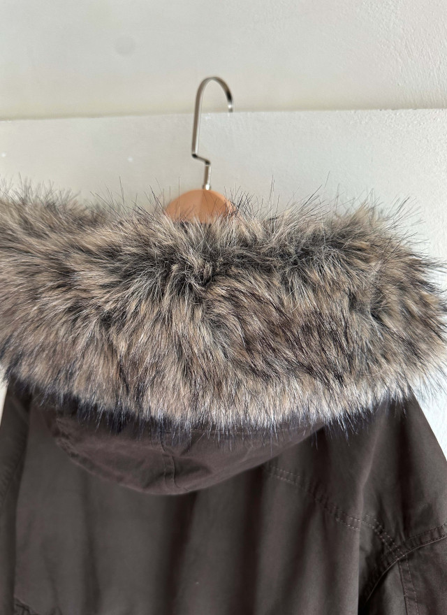 BS韓國摩卡羽絨Wellon連帽外套－毛領可拆