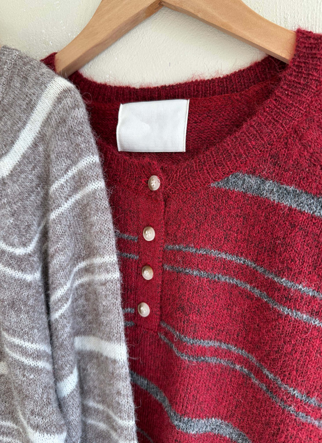 BS圓領細條針織上衣(三色)