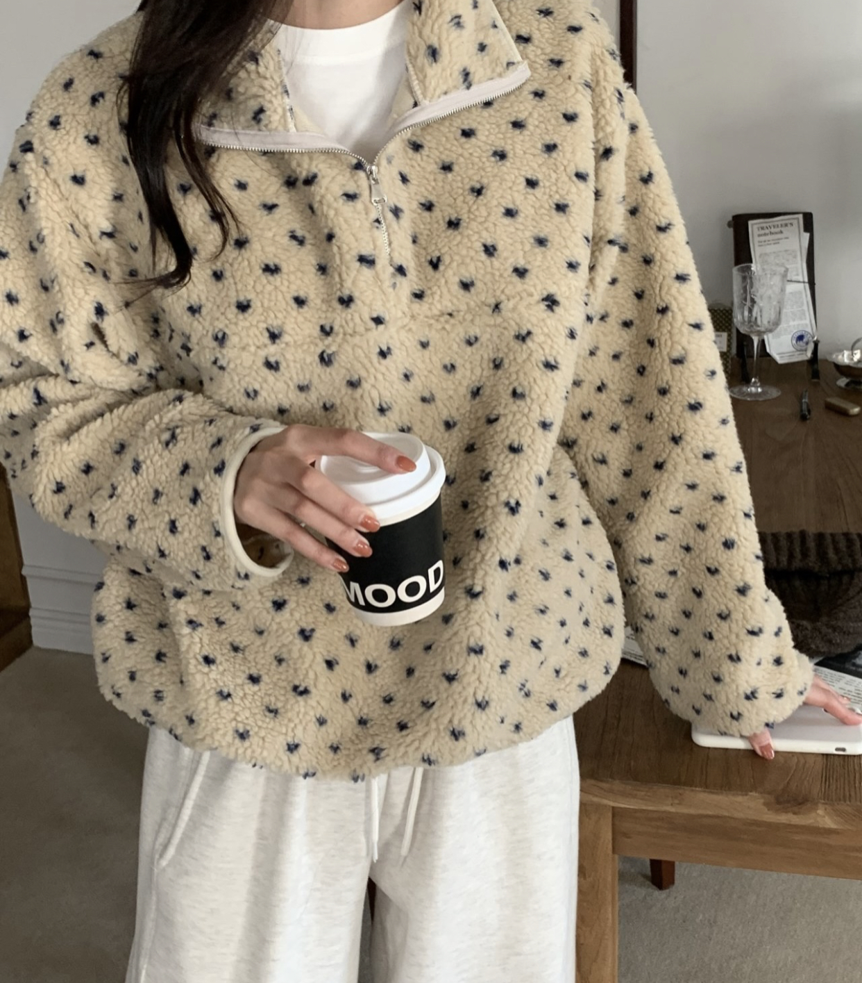 BS拉鍊立領羊羔絨上衣