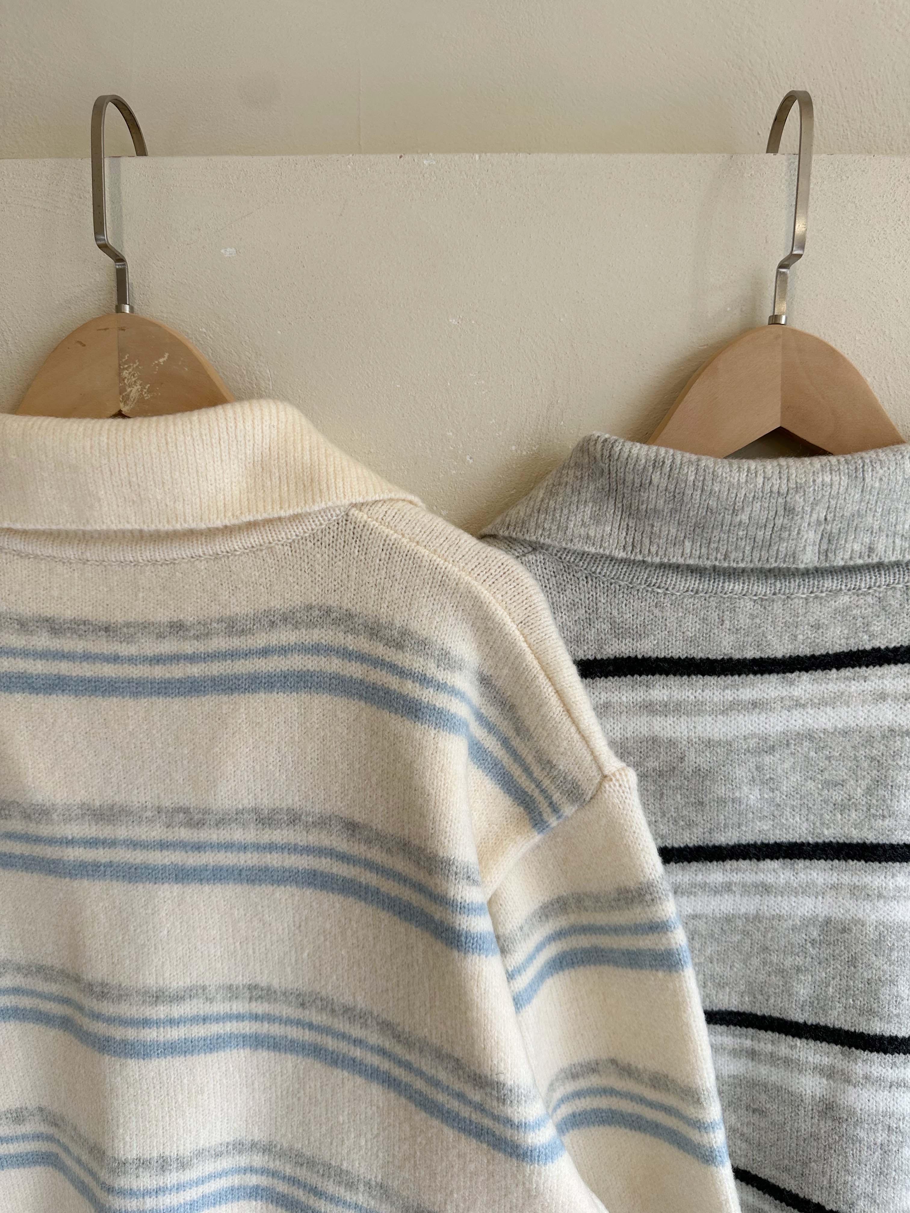 BS小領橫紋針織上衣(兩色)