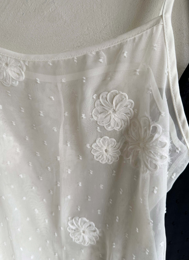 BS花卉透紗罩衫洋裝(兩色)