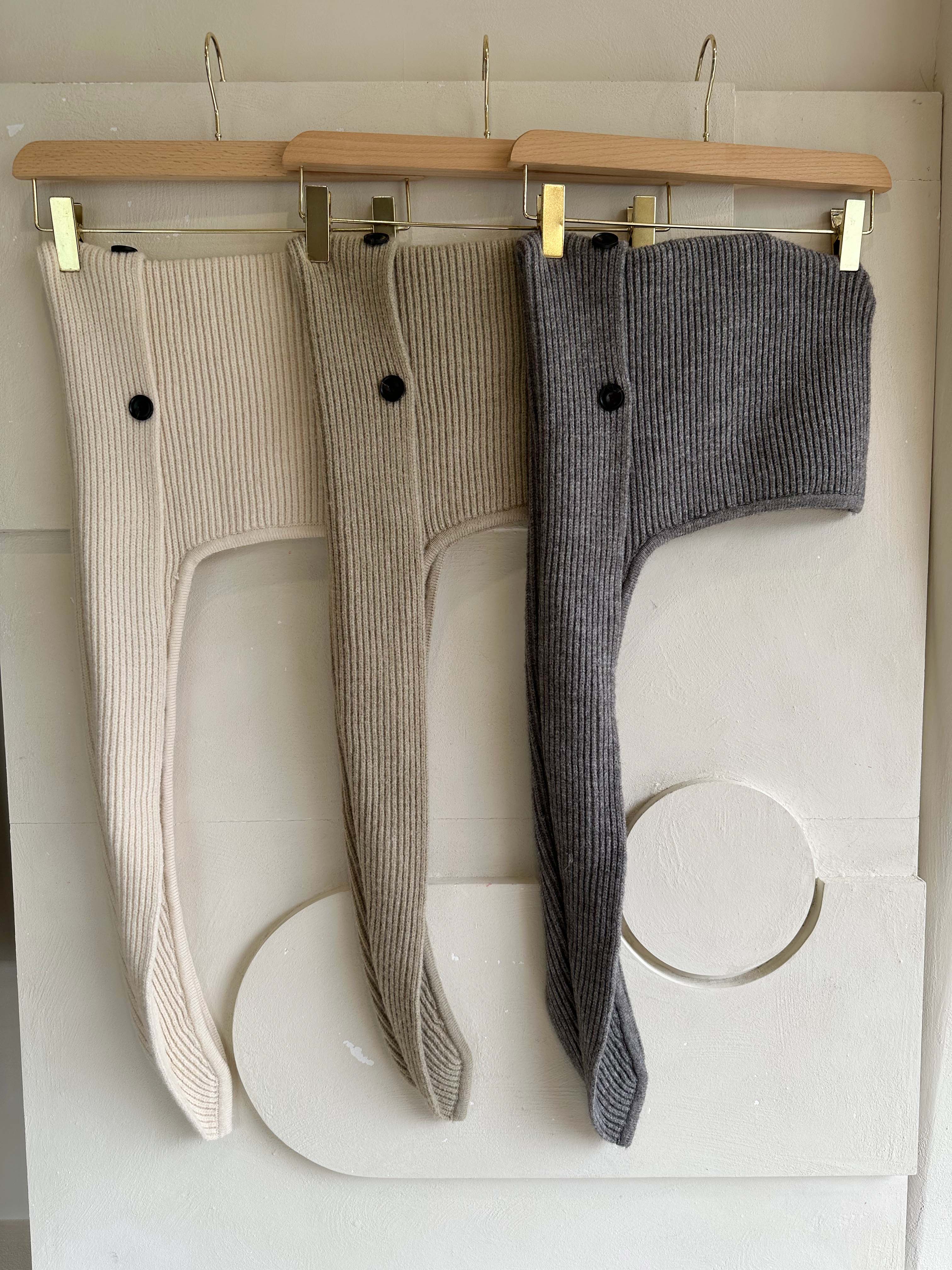 BS羅紋針織連帽圍巾(三色)