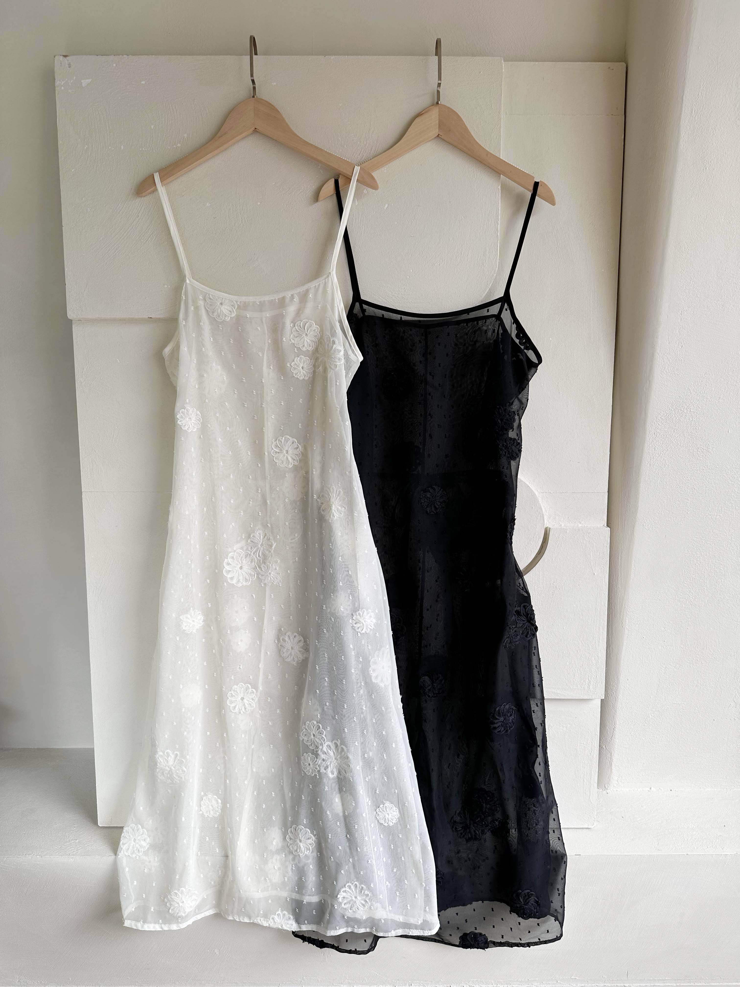 BS花卉透紗罩衫洋裝(兩色)