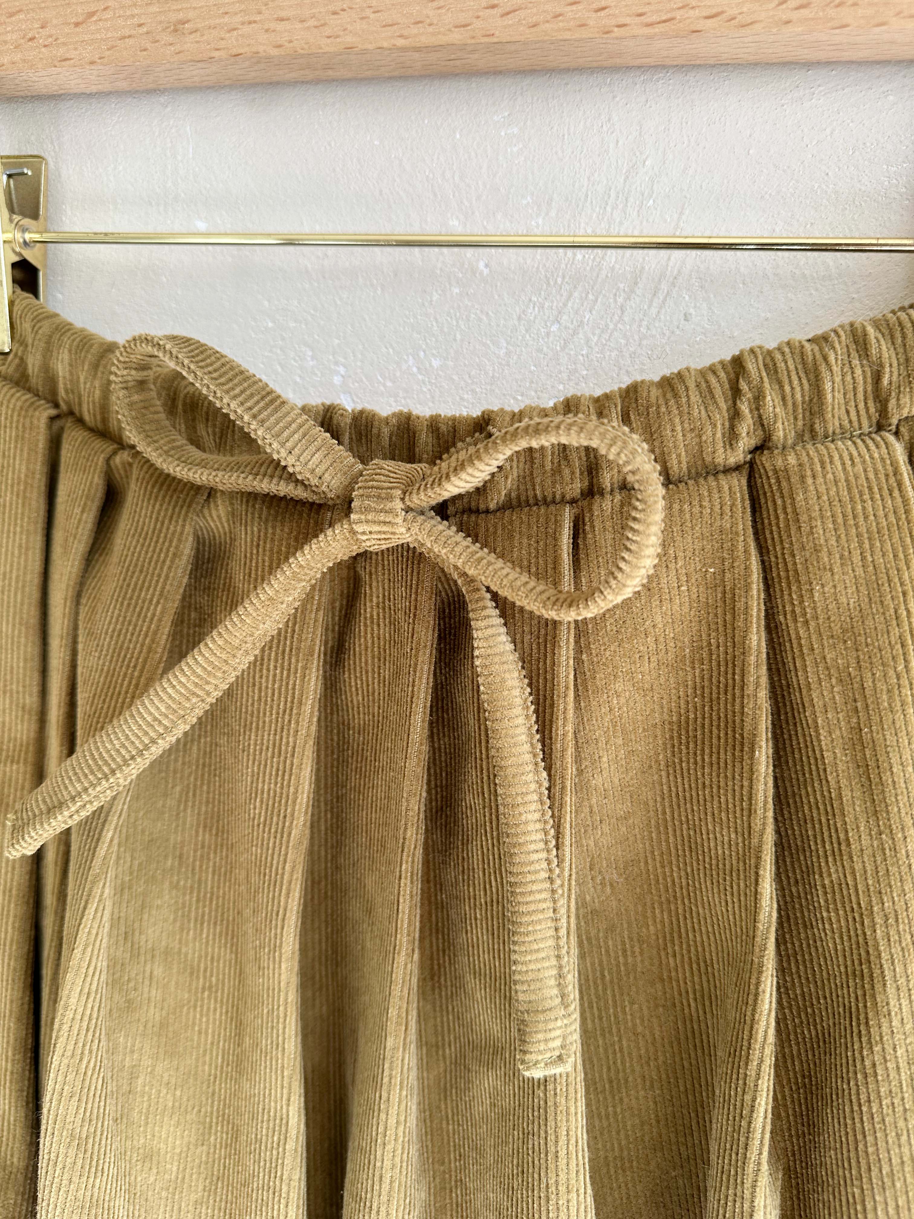 BS燈芯絨抽繩褶皺裙(兩色)