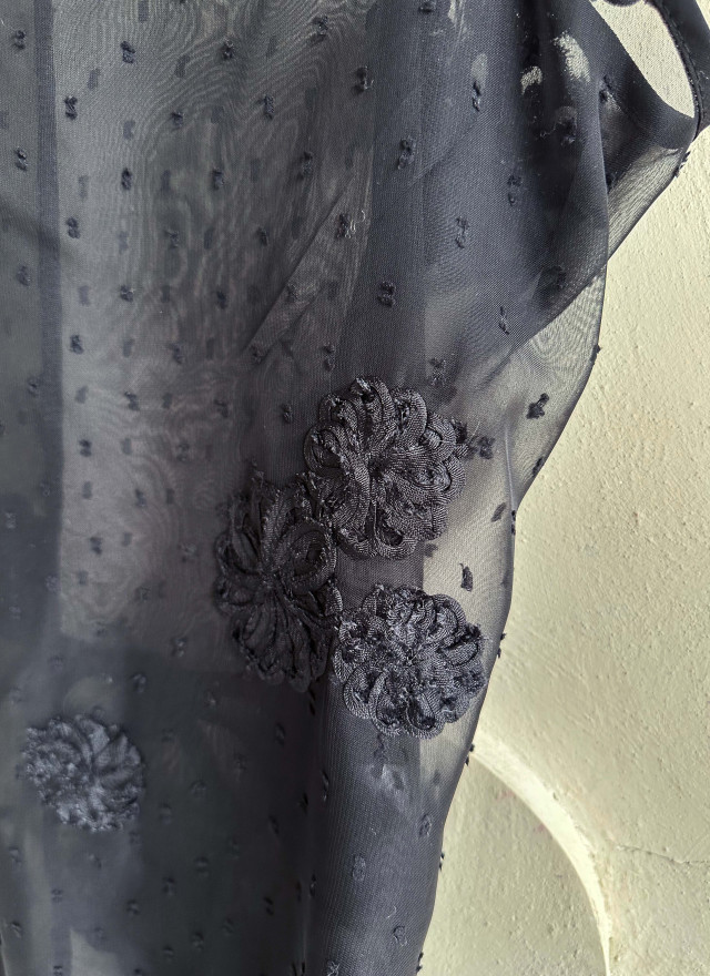 BS花卉透紗罩衫洋裝(兩色)