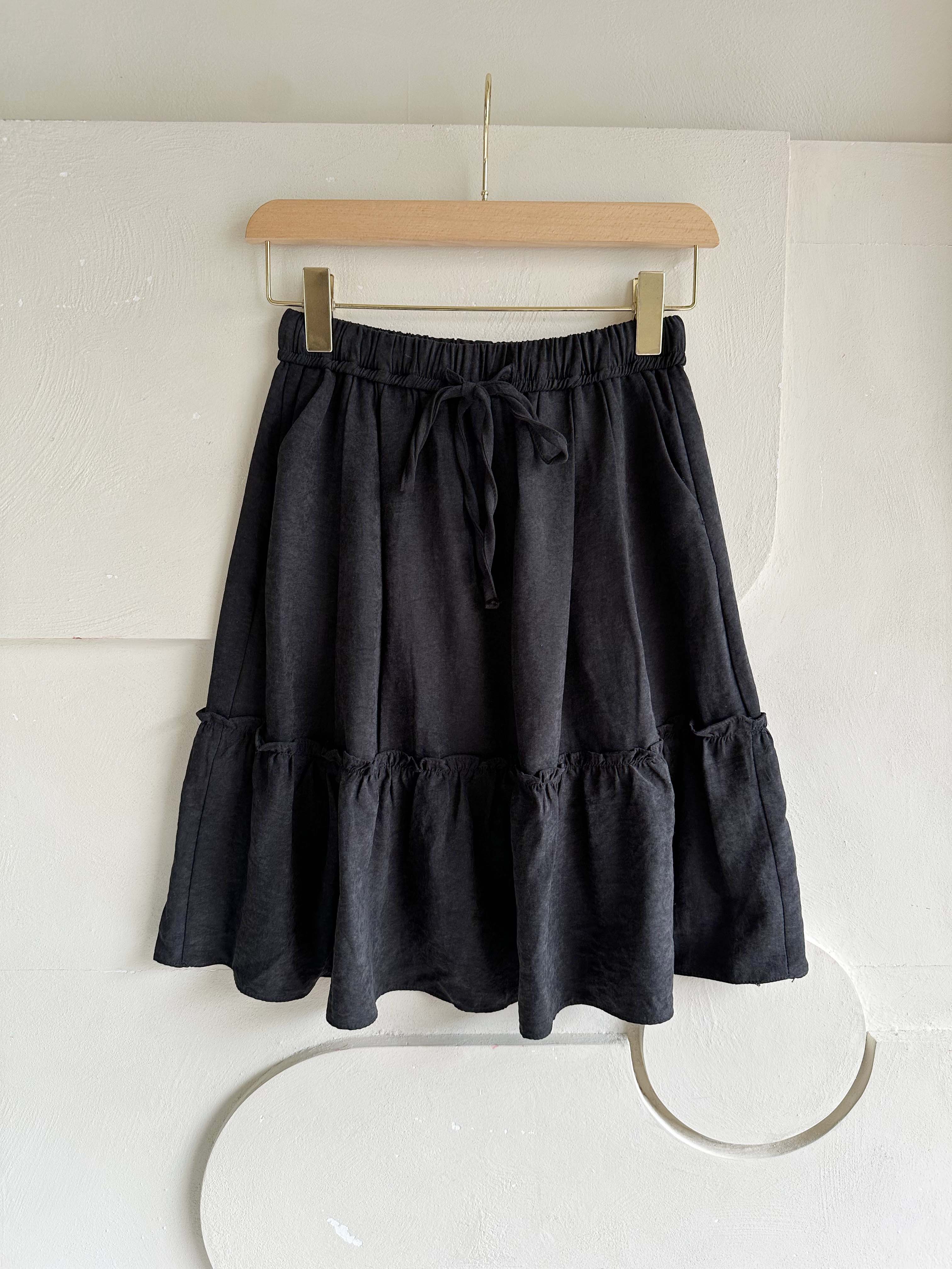 BS抽繩口袋層次裙(三色)