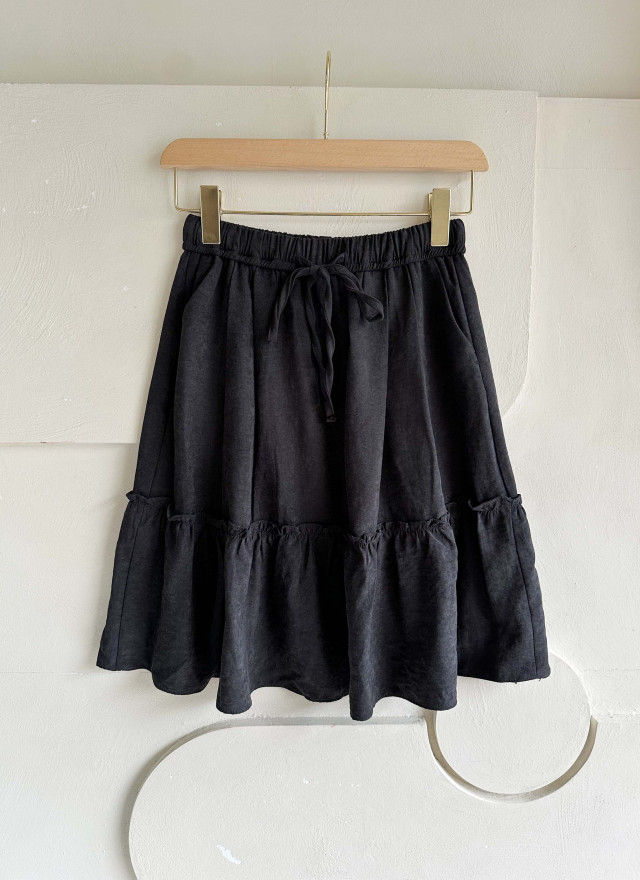 BS抽繩口袋層次裙(三色)