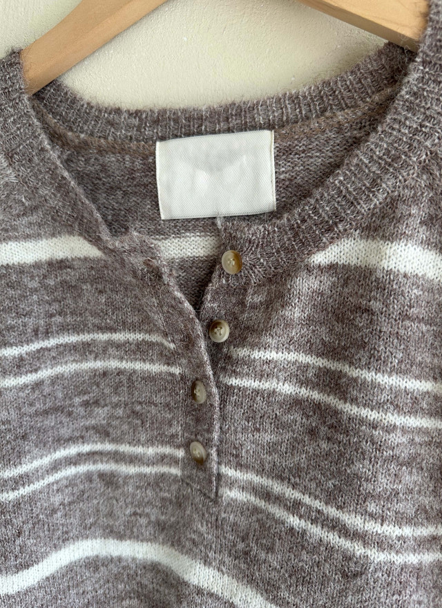 BS圓領細條針織上衣(三色)