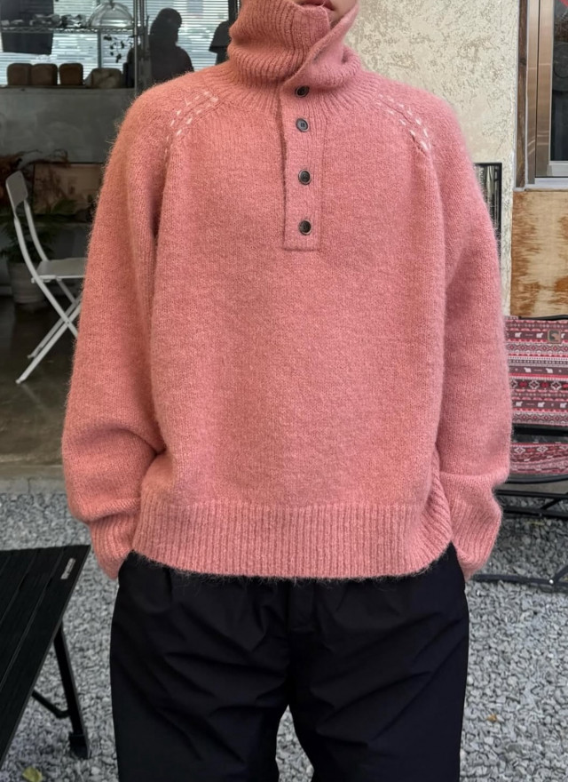 BS韓國排釦羊絨毛衣（三色）-男女皆可穿