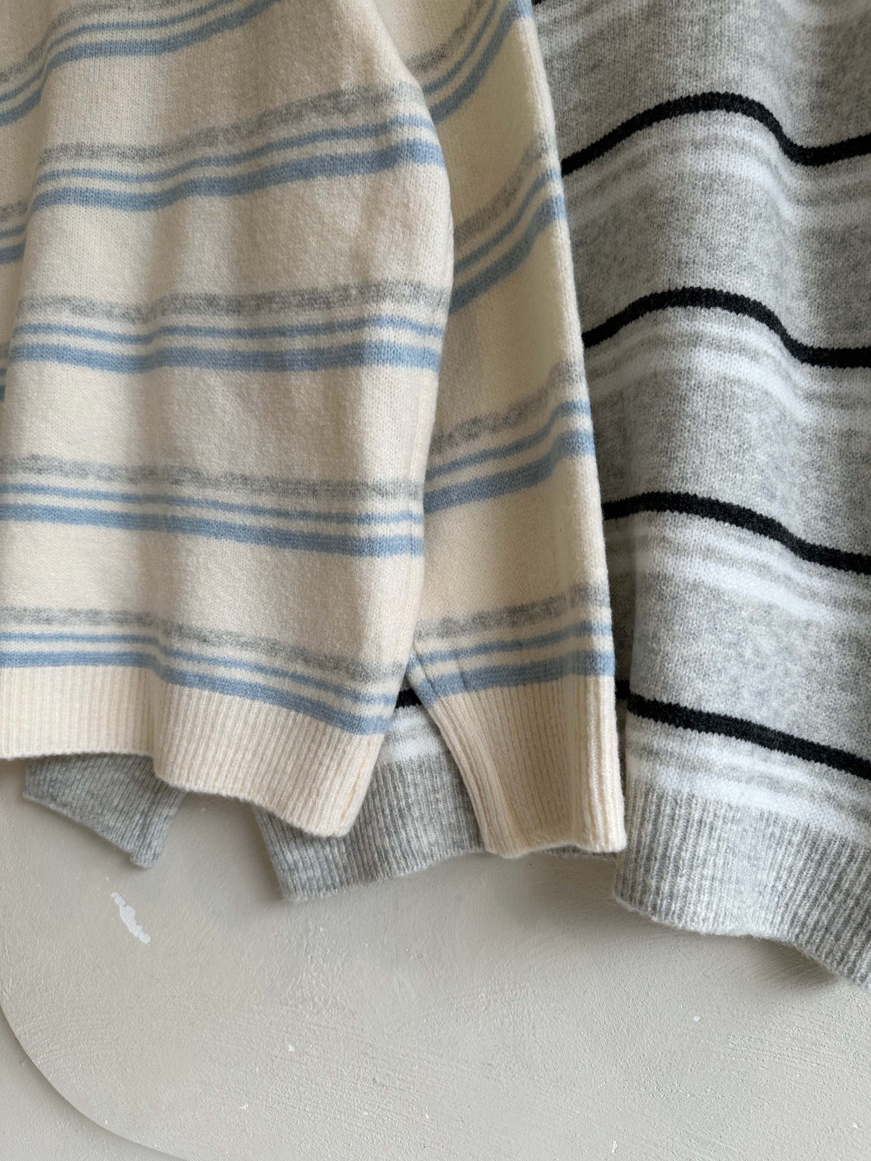 BS小領橫紋針織上衣(兩色)