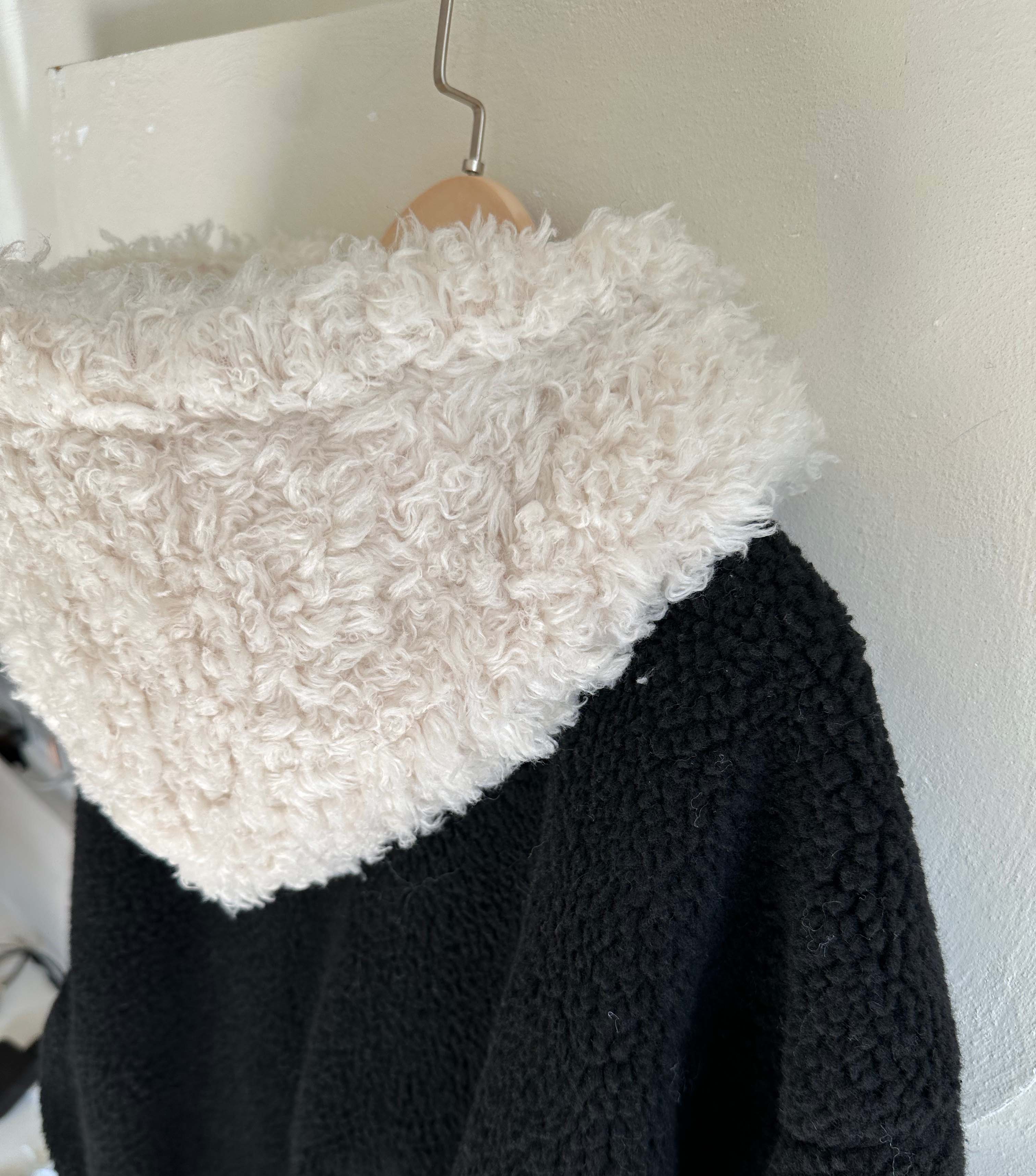 BS韓國毛絨連帽皮革夾克-連帽不可拆