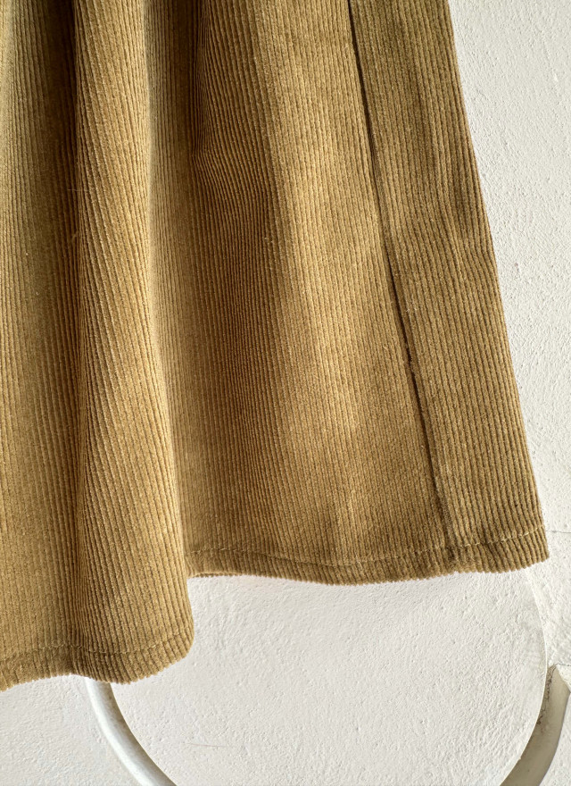 BS燈芯絨抽繩褶皺裙(兩色)