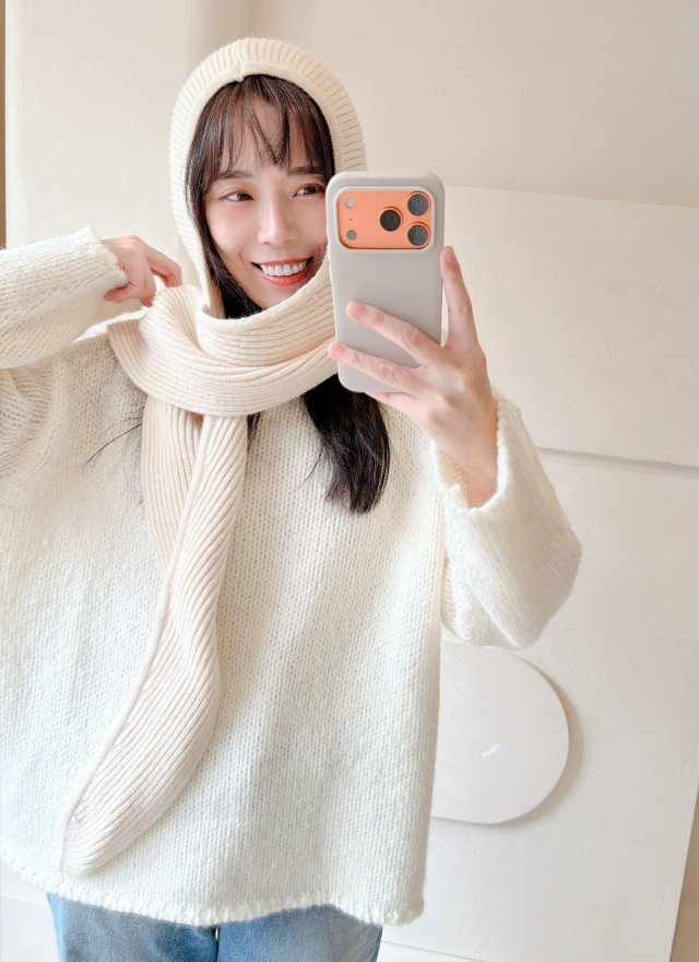 BS羅紋針織連帽圍巾(三色)