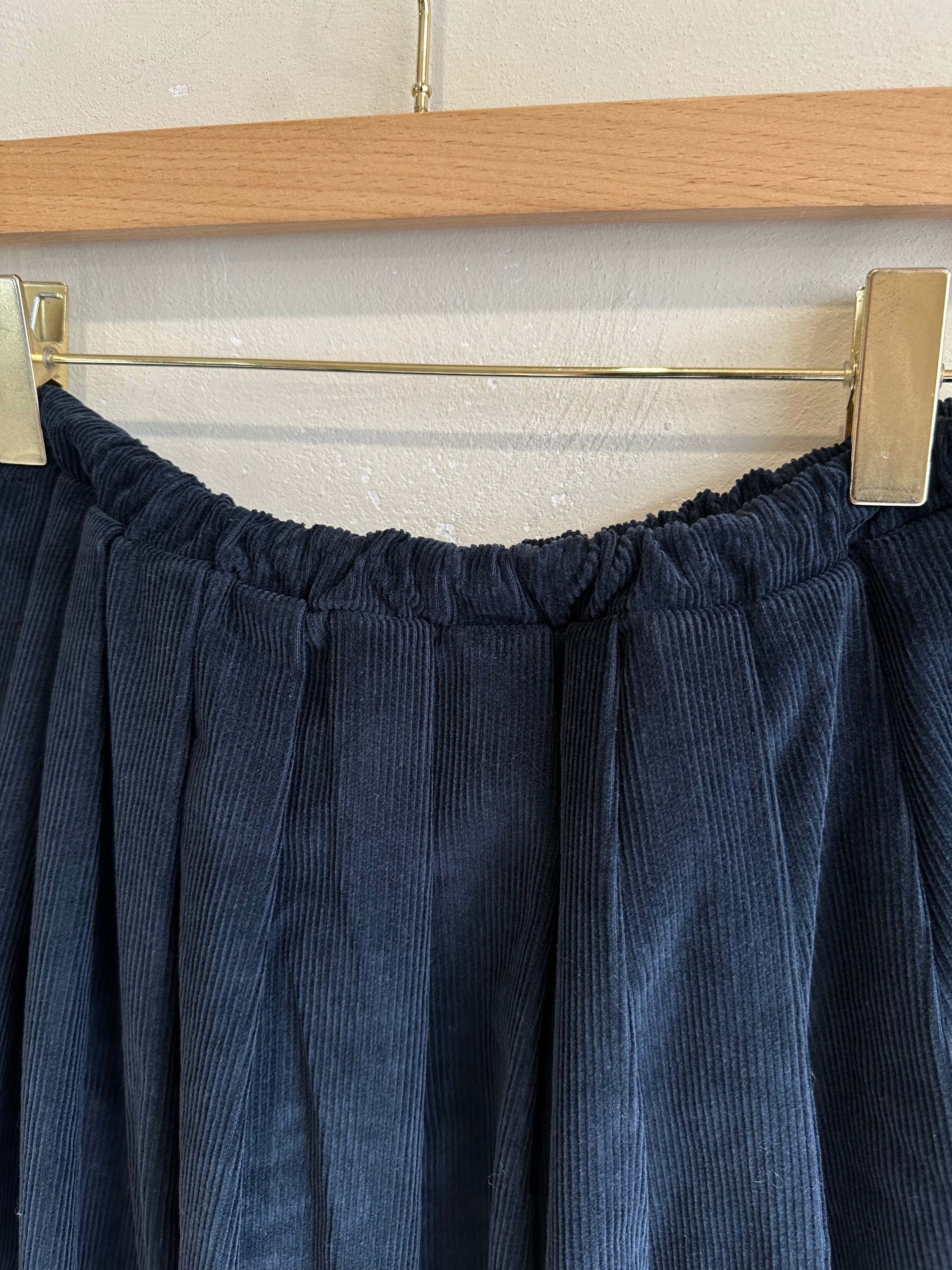 BS燈芯絨抽繩褶皺裙(兩色)