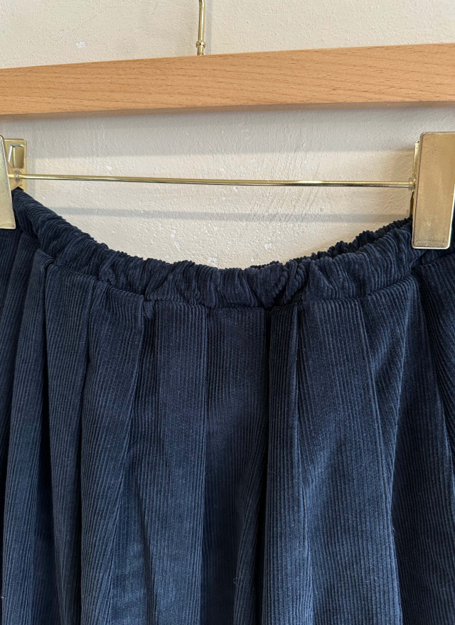 BS燈芯絨抽繩褶皺裙(兩色)